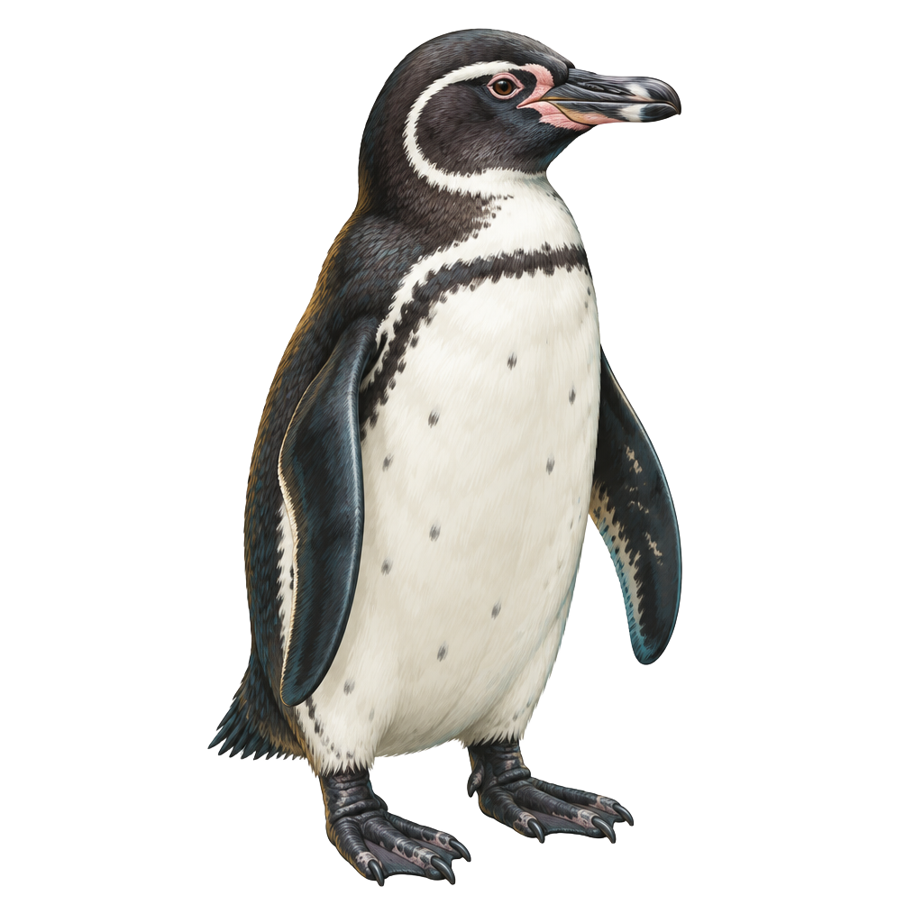 Ilustracja pingwina równikowego z Galápagos
